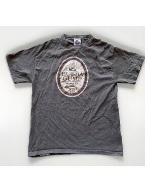 Vintage Y2K Bubba Gump Shirt Shirt Adult Medium Light Gray Forest Gump VTG